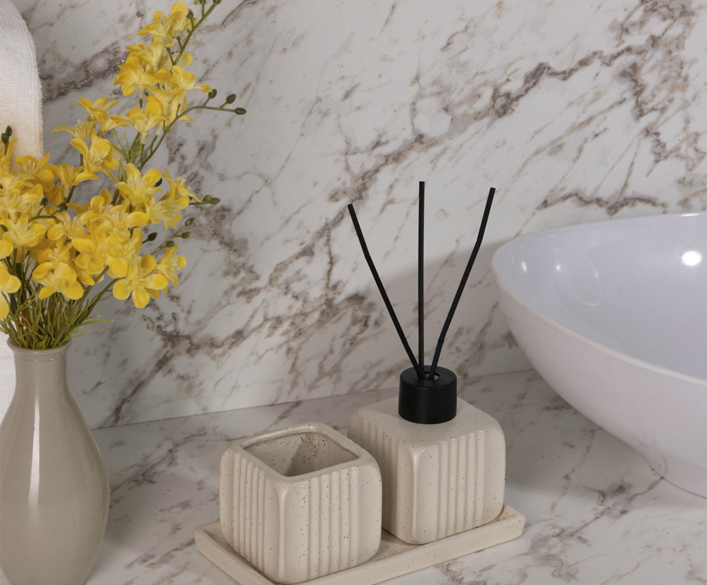 Jogo Para Banheiro Slate Creme image number 4