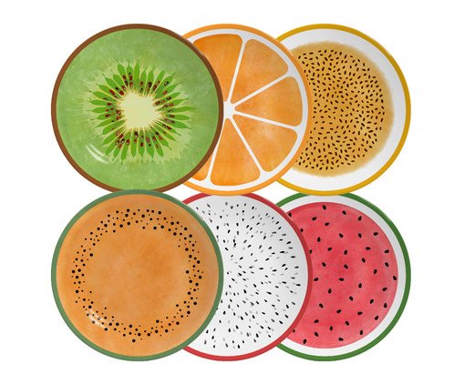 Jogo de Pratos de Sobremesa Mix Salada de Fruta - image 0