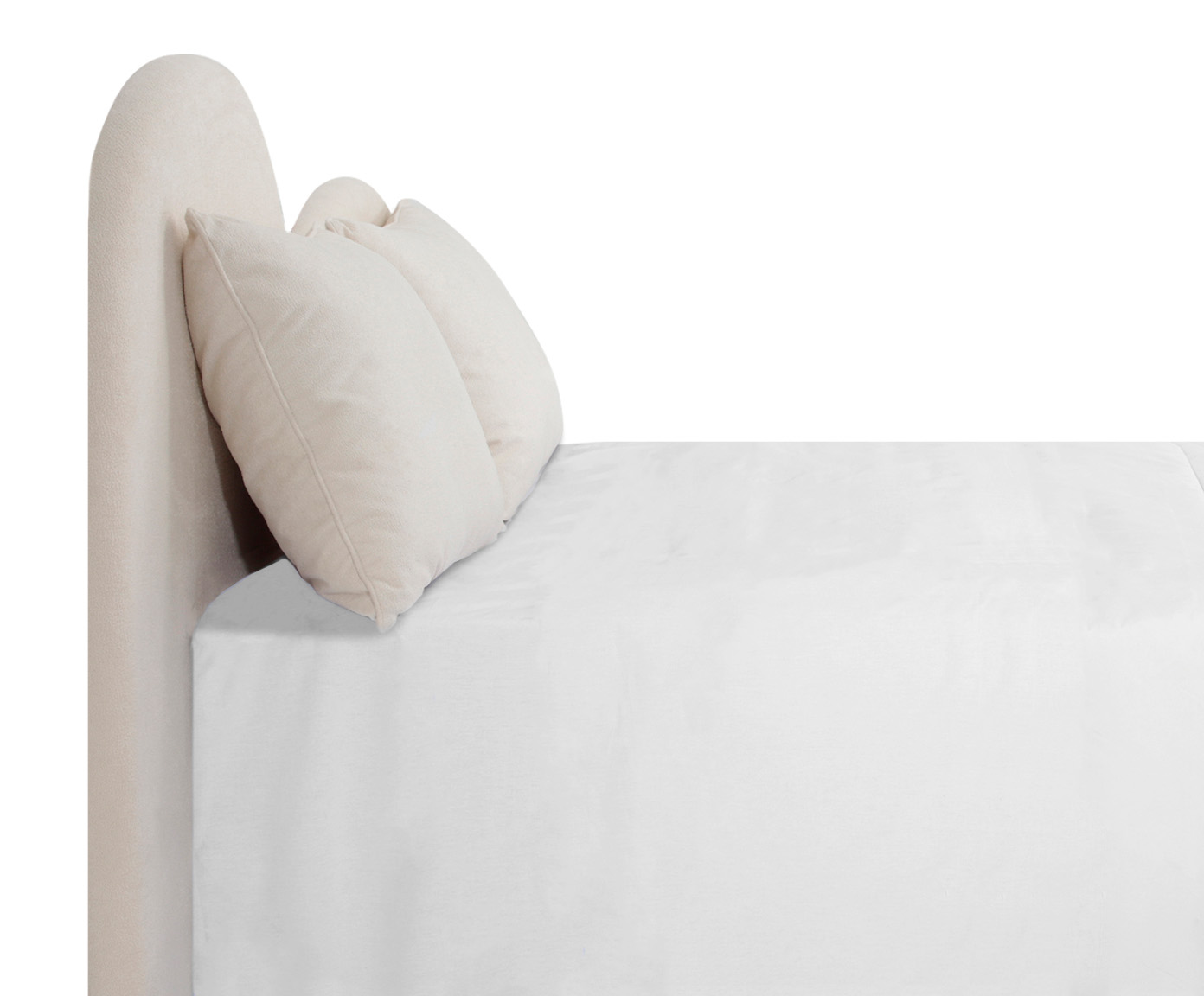 Cabeceira Com Almofad&atilde;o Pillow Em Boucle Hill OffWhite image number 3