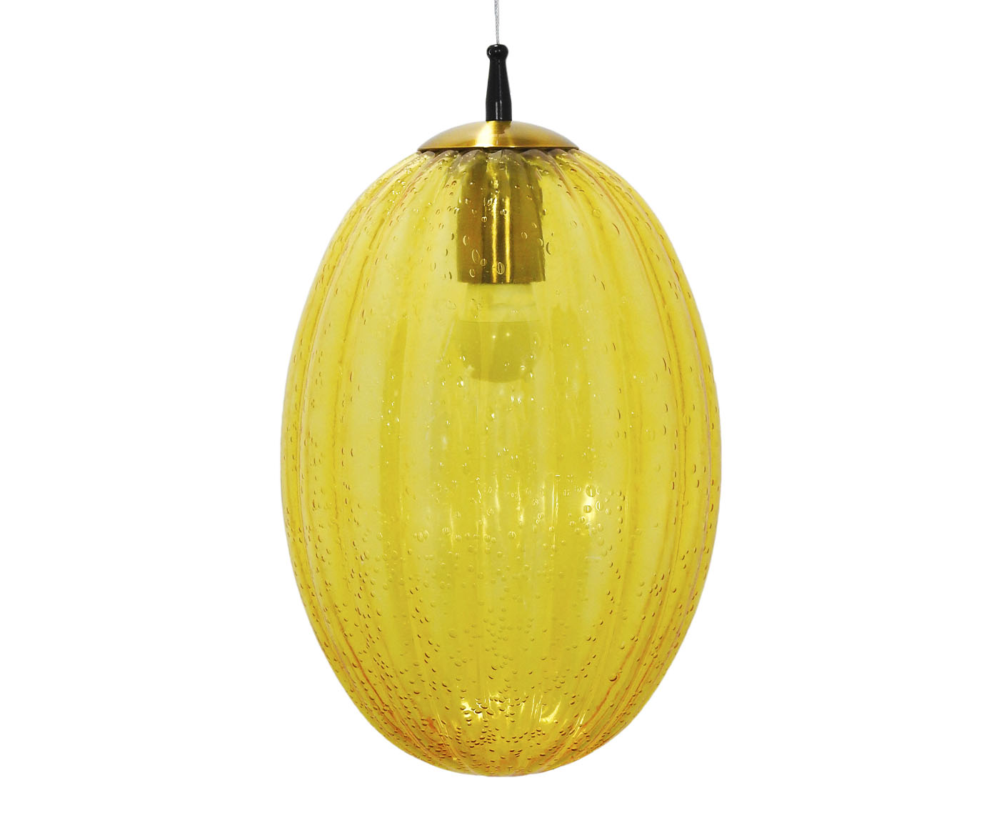 Pendente em Metal com Vidro Amarelo Bivolt - image 0