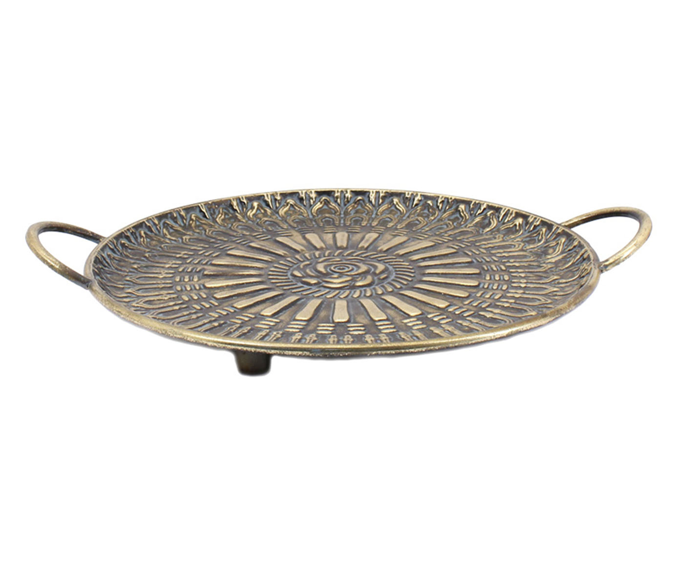 Bandeja em Metal com Al&ccedil;as Durland II Dourado image number 0