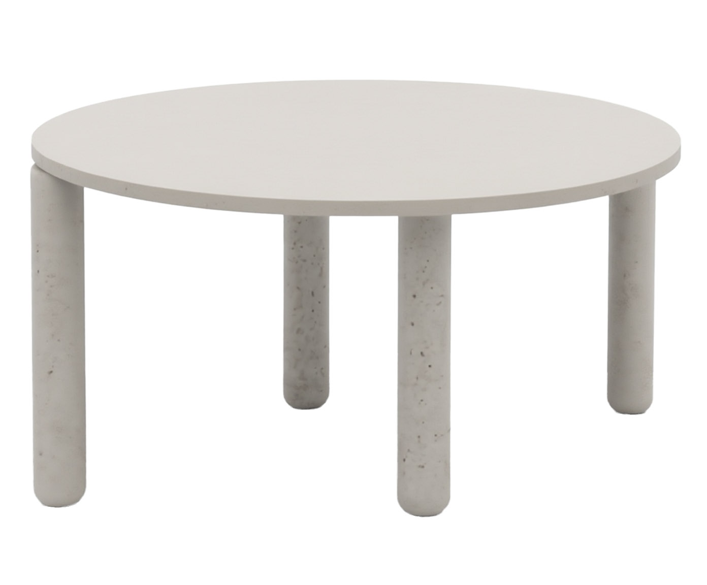 Mesa de Jantar Pilotis com Tampo C&iacute;rculo Branco - image 0