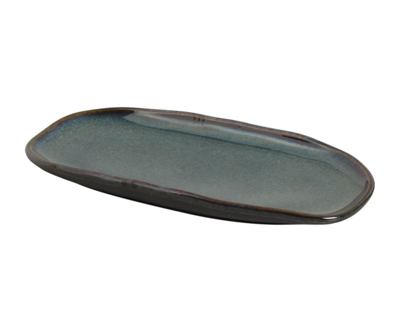 Jogo de Travessas Oval Rasa Pequena Org&acirc;nico Oceano Azul image number 1