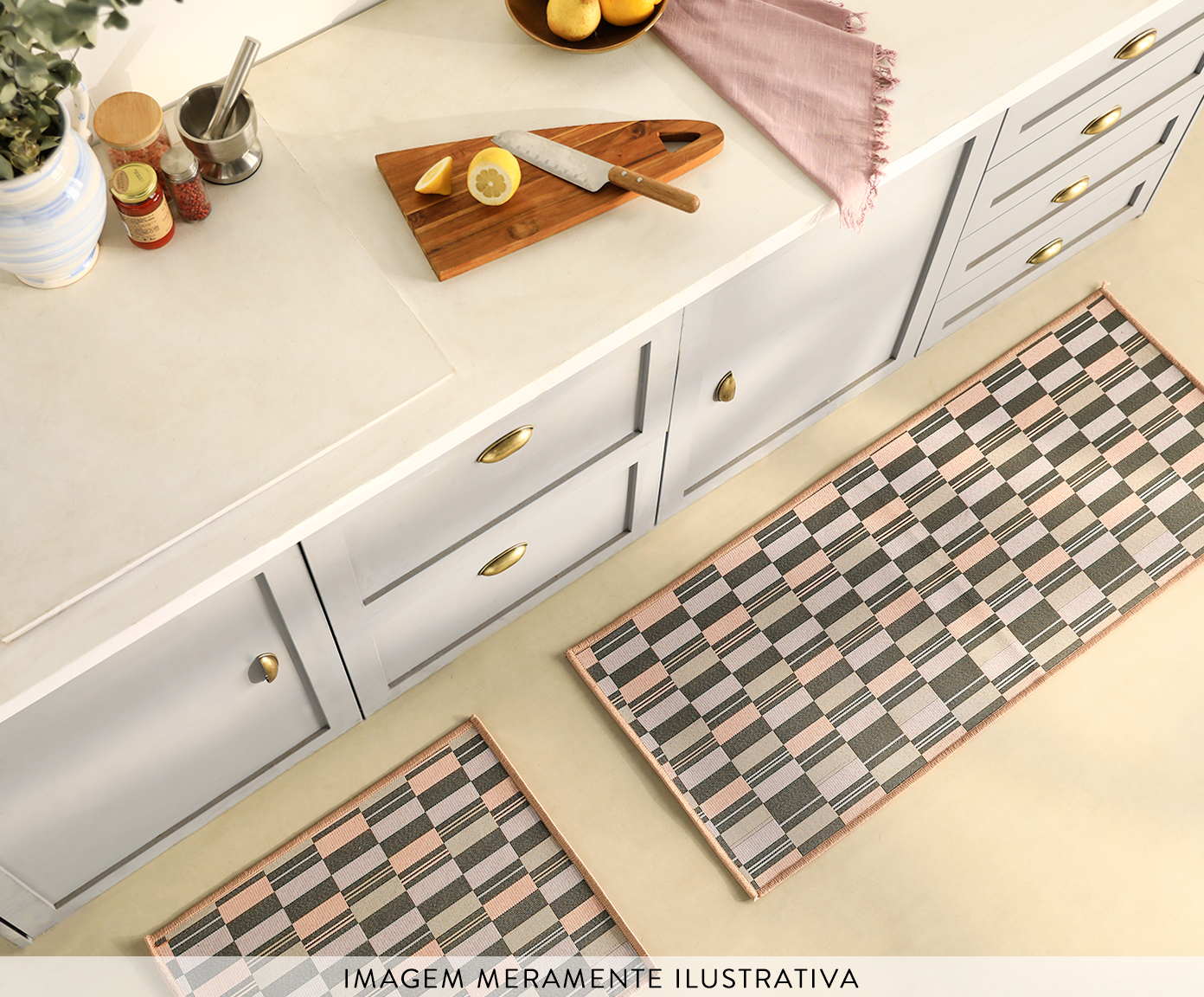 Jogo de Tapetes de Cozinha Vivazzi - 3 P&ccedil;s - image 1