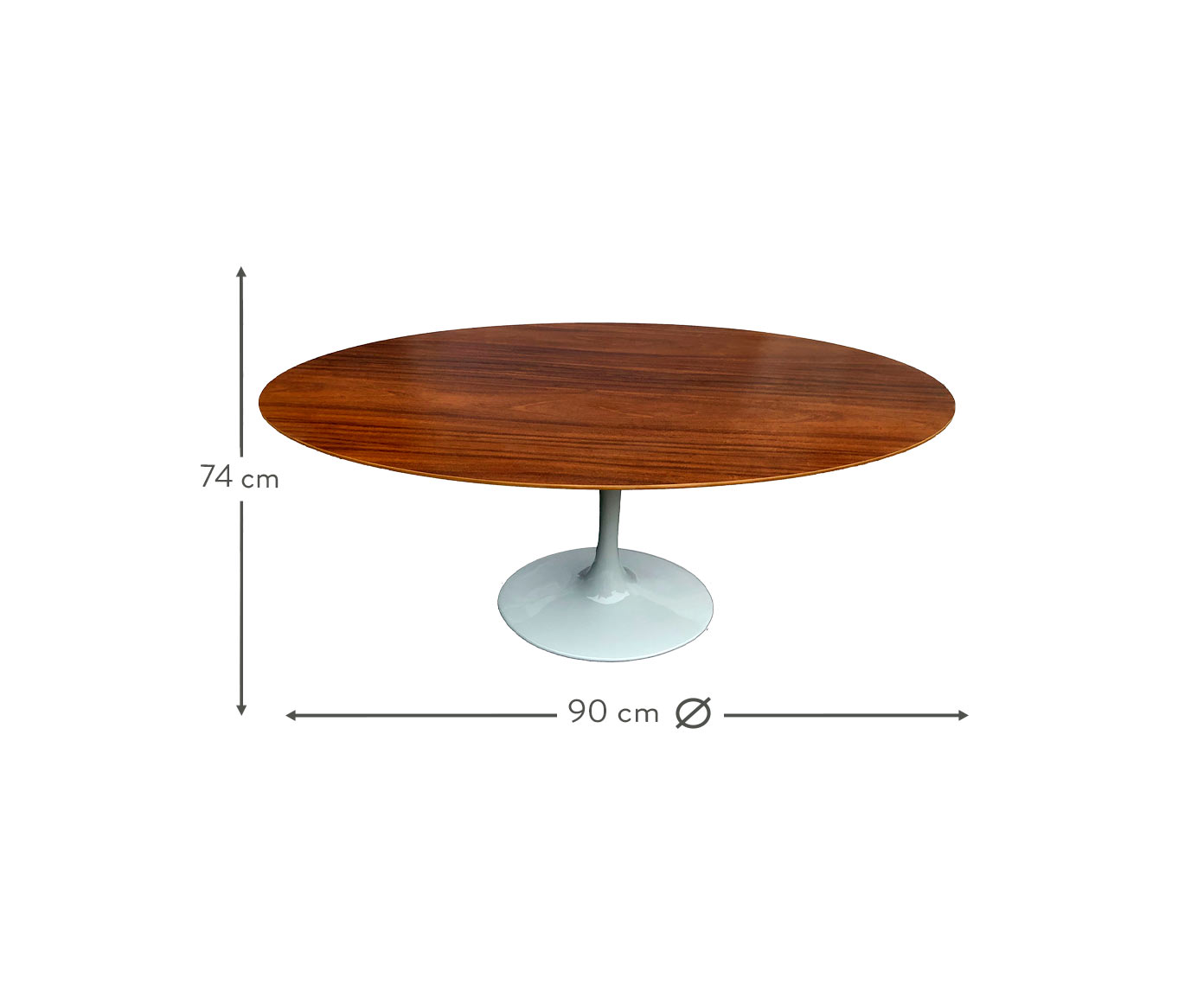 Mesa Saarinen Oval Imbuia Base Branca image number 2