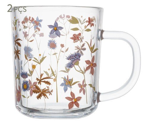 Jogo de Canecas Florescer Transparente e Florido image number 0