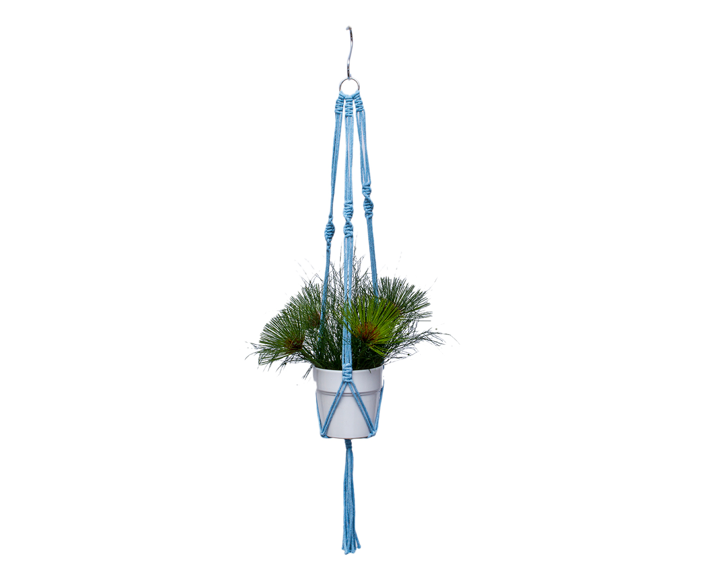 Hanger em Macram&ecirc; Clean Azul image number 2