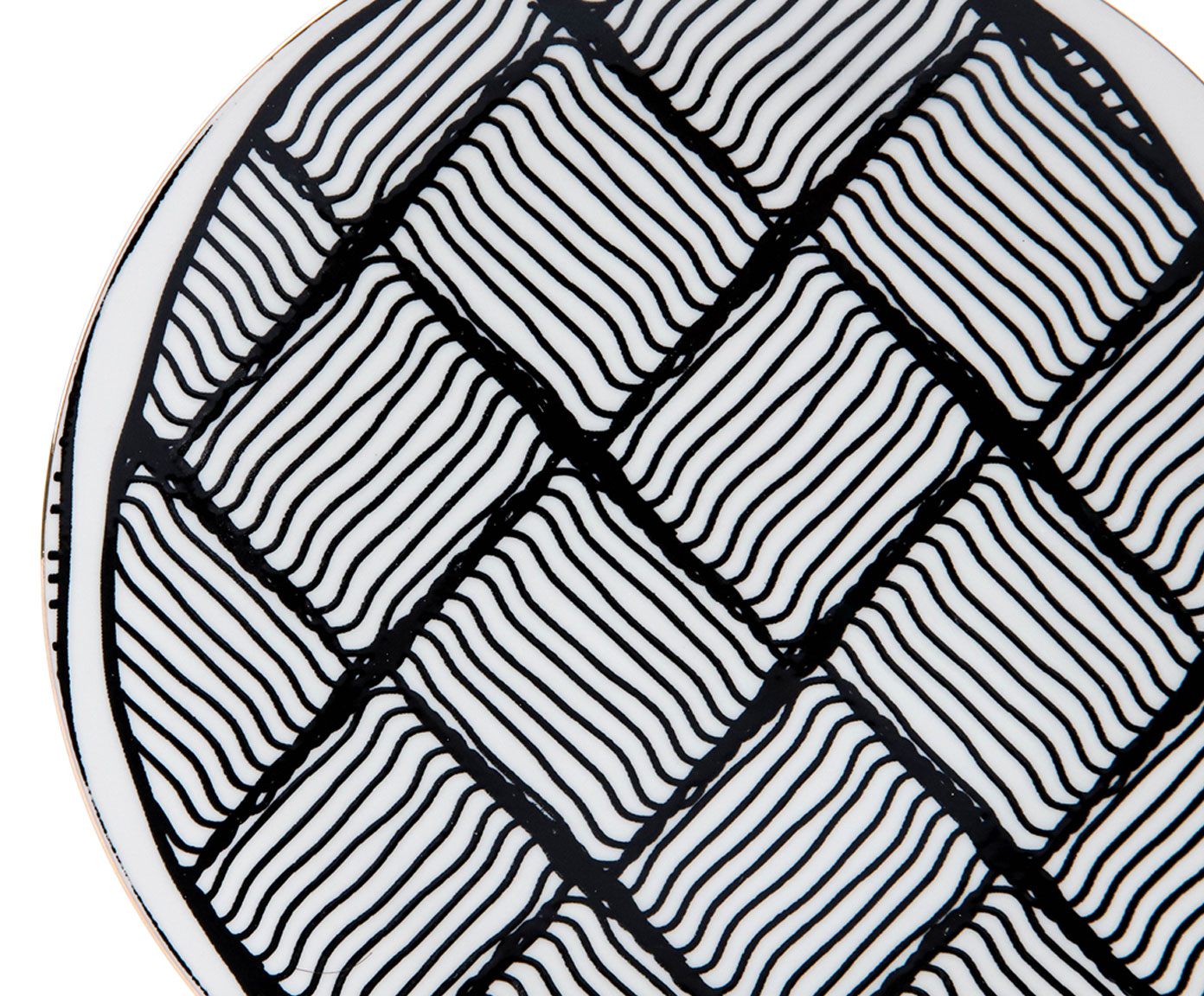 Prato para Sobremesa em Porcelana Th&aacute;ssia - Preto e Branco - image 1