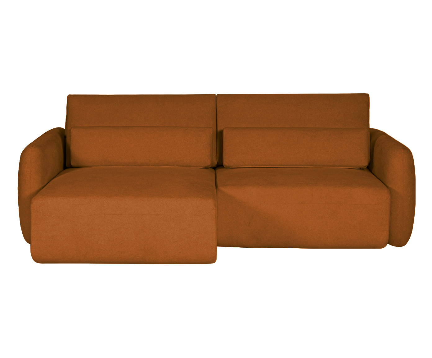 Sof&aacute; Retr&aacute;til Seno I em Boucle Aveludado Terracota image number 0