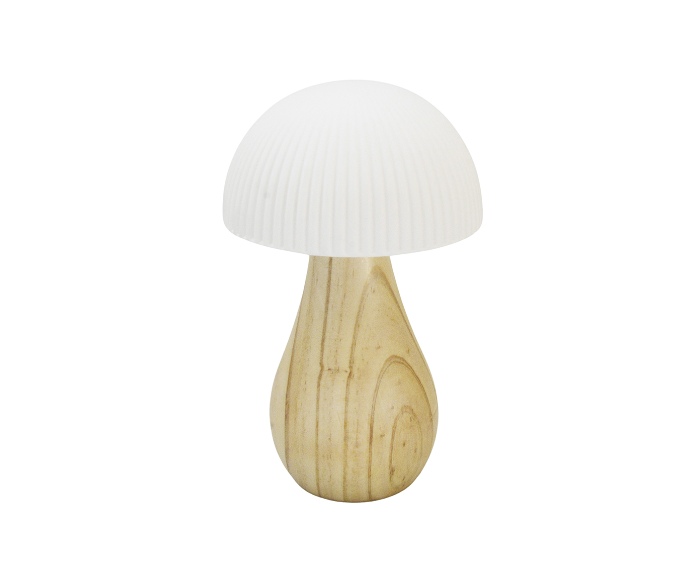 Luminaria Mush Branca e Natural - 17,5 cm - image 0