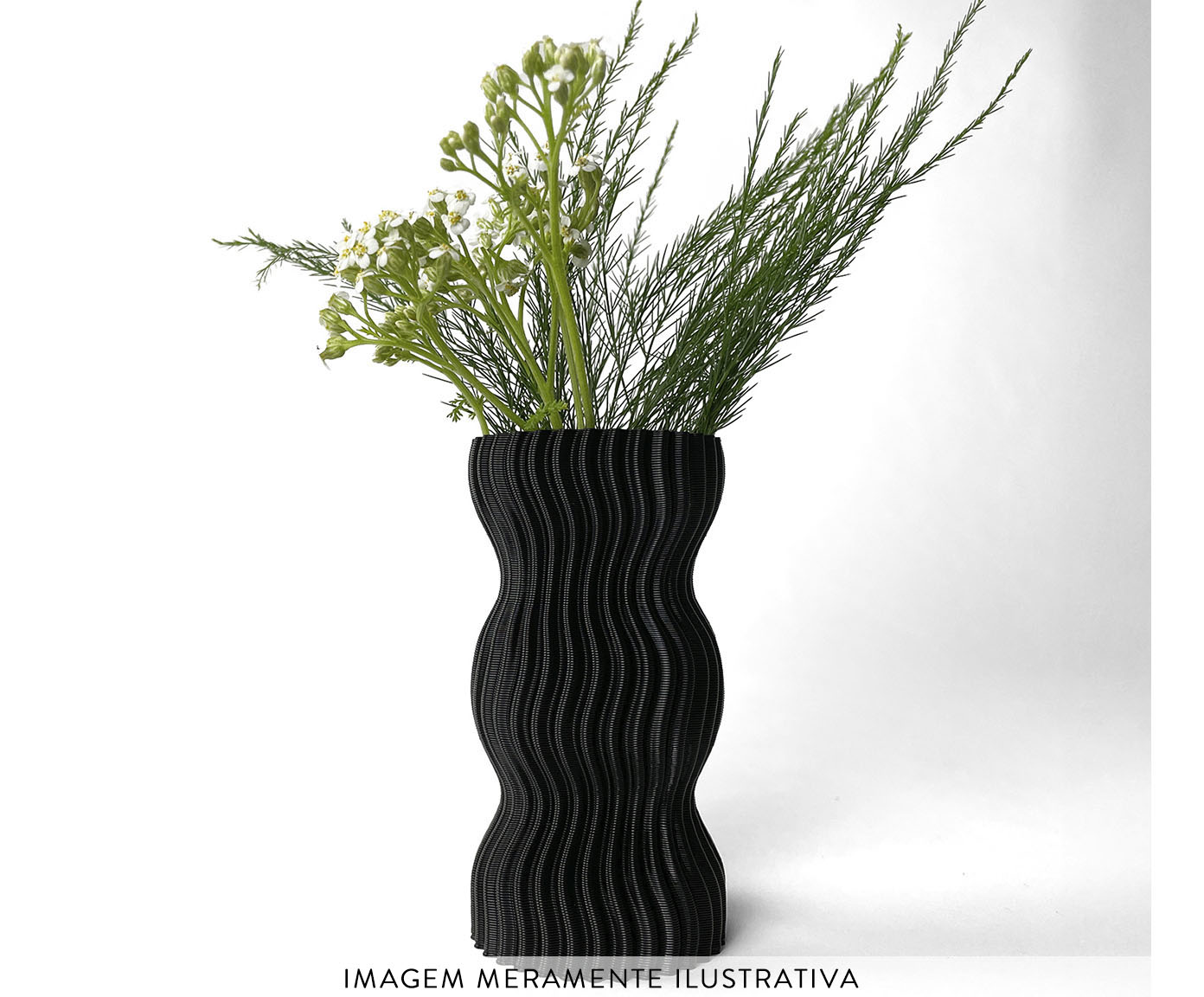 Mini Vaso Onda 3 Preto image number 1