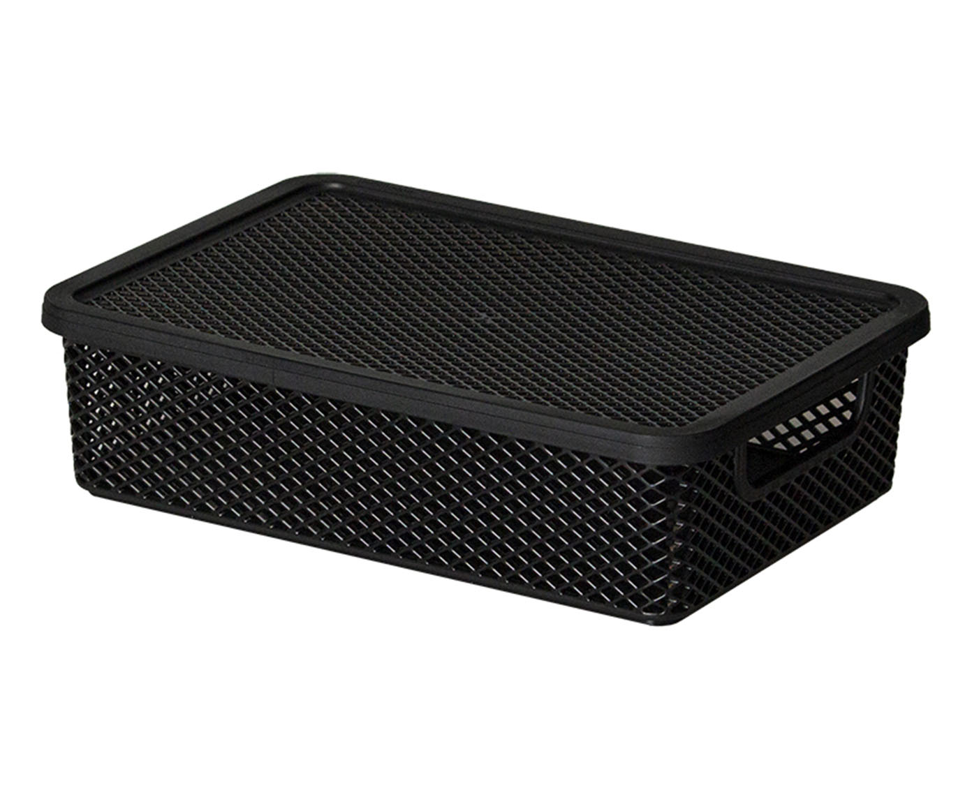 Cesto Organizador com Tampa Linea - Preto image number 0