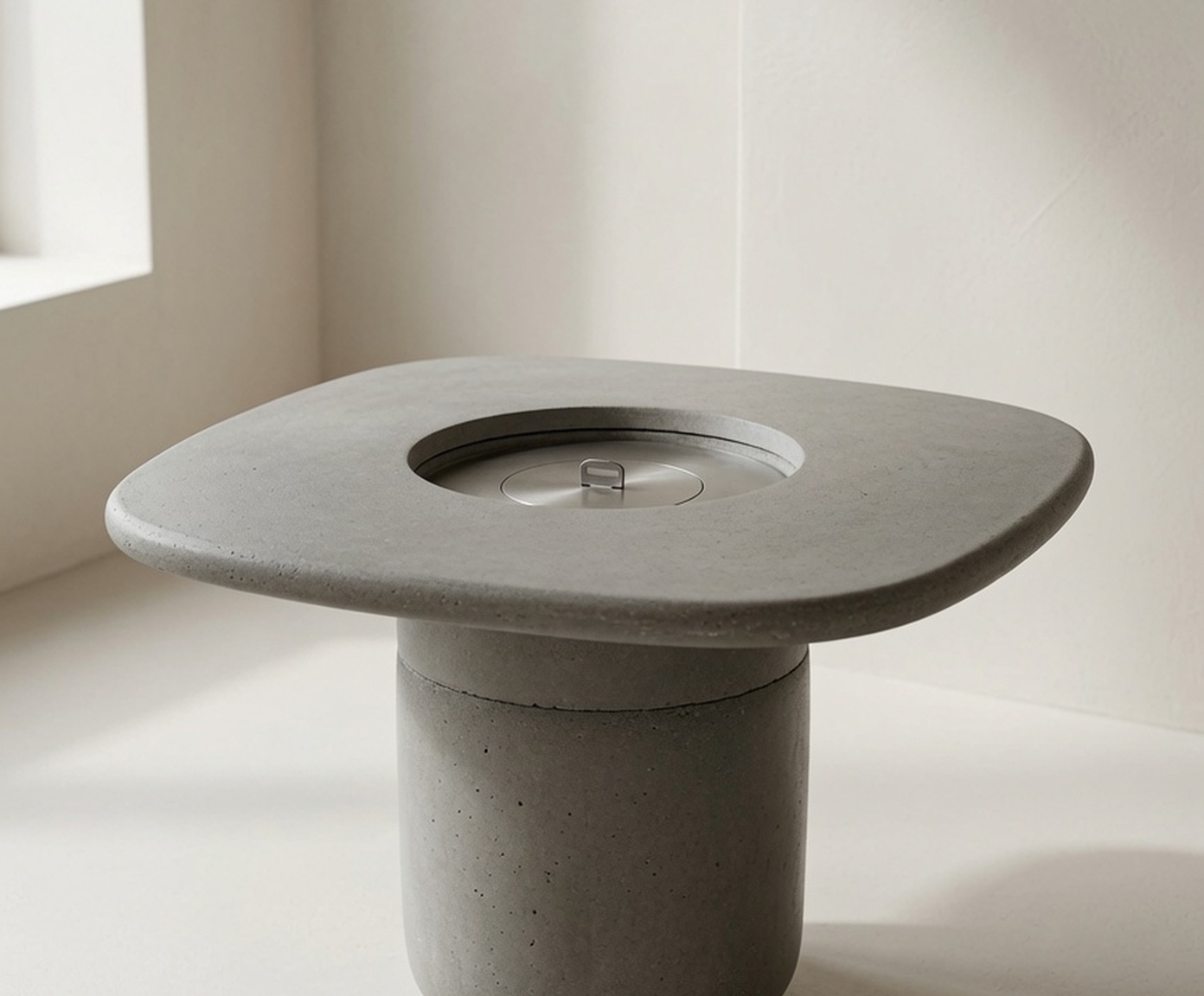 Mesa de Centro Alta com Lareira &Oacute;rion Cinza - image 1