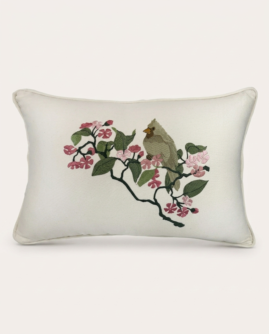 Almofada Bordado Fino Flower II Branco - image 1