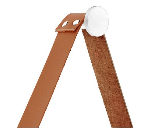 Espelho de Parede com Al&ccedil;a Adnet Branco e Caramelo M&eacute;dio image number 3