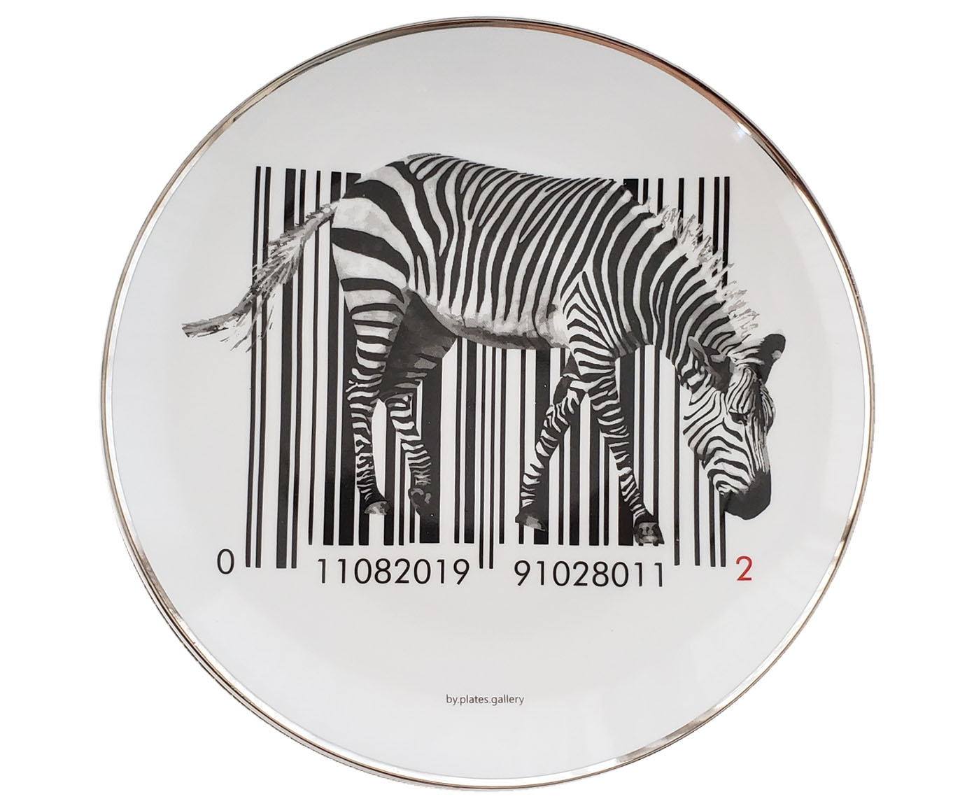 Prato de Porcelana Bar Code Zebra - image 0