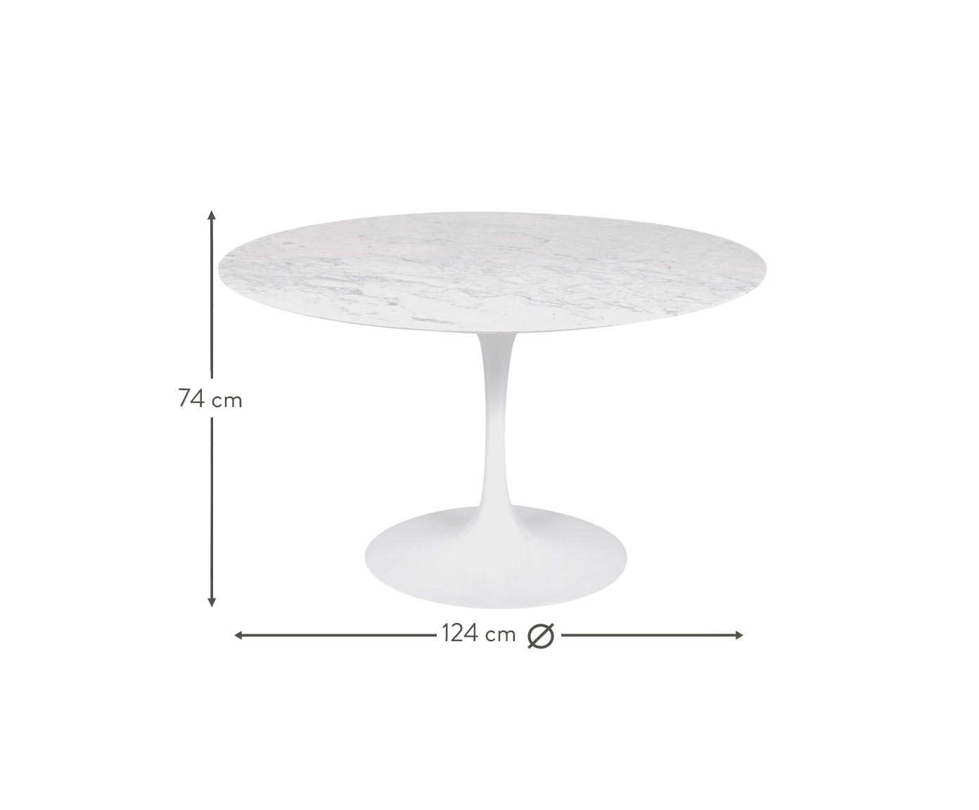 Mesa Saarinen Redonda Carrara Base Branca image number 5