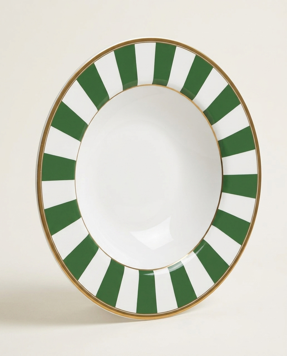 Jogo de Pratos Fundos Stripe Verde - image 1