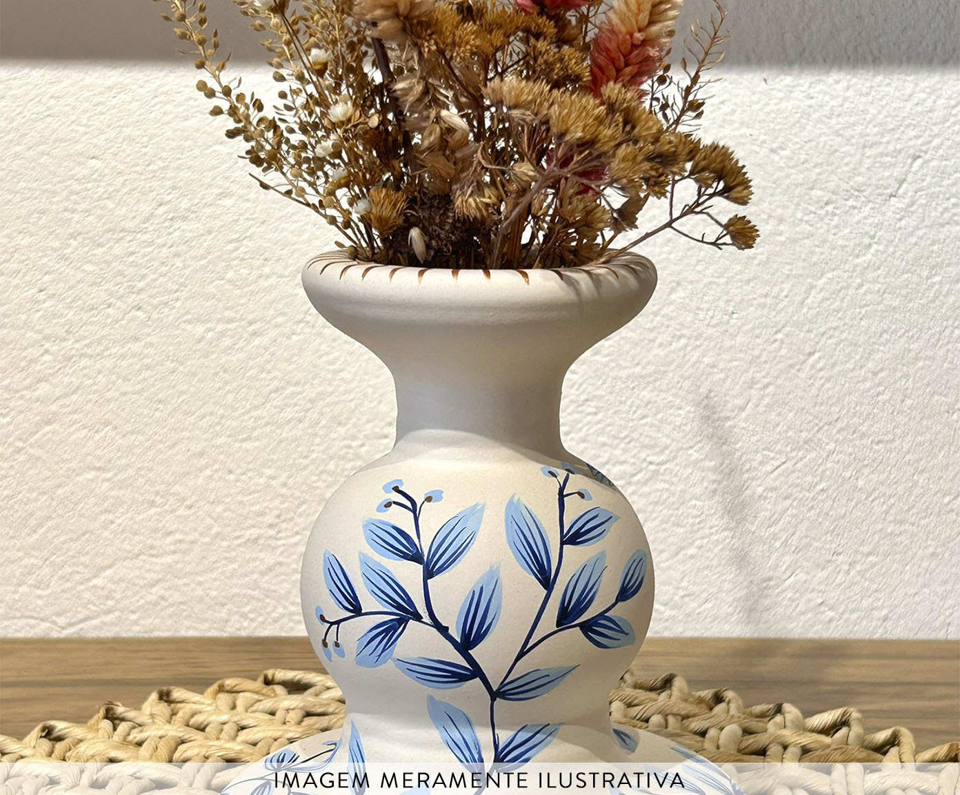 Vaso Torneado Mini Floral Azul - image 1