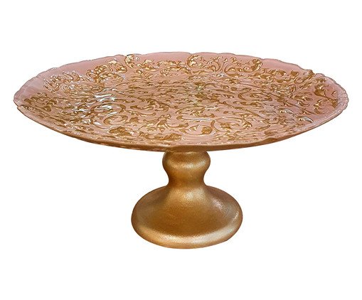 Centro de Mesa com P&eacute; Reven&iacute;e Rosa e Dourado image number 0