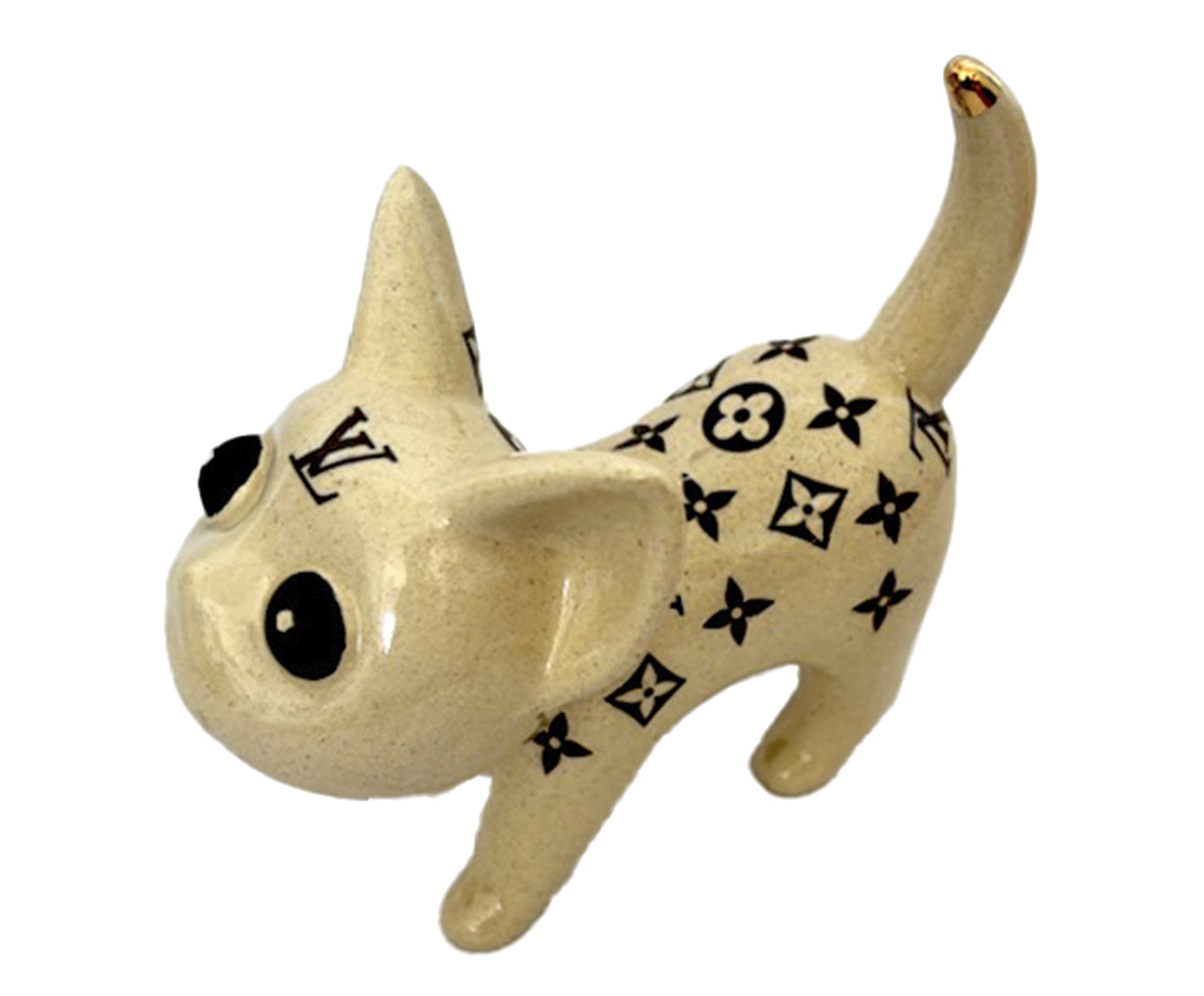 Adorno Gato Inked Miau Louis Vuitton Bege image number 0