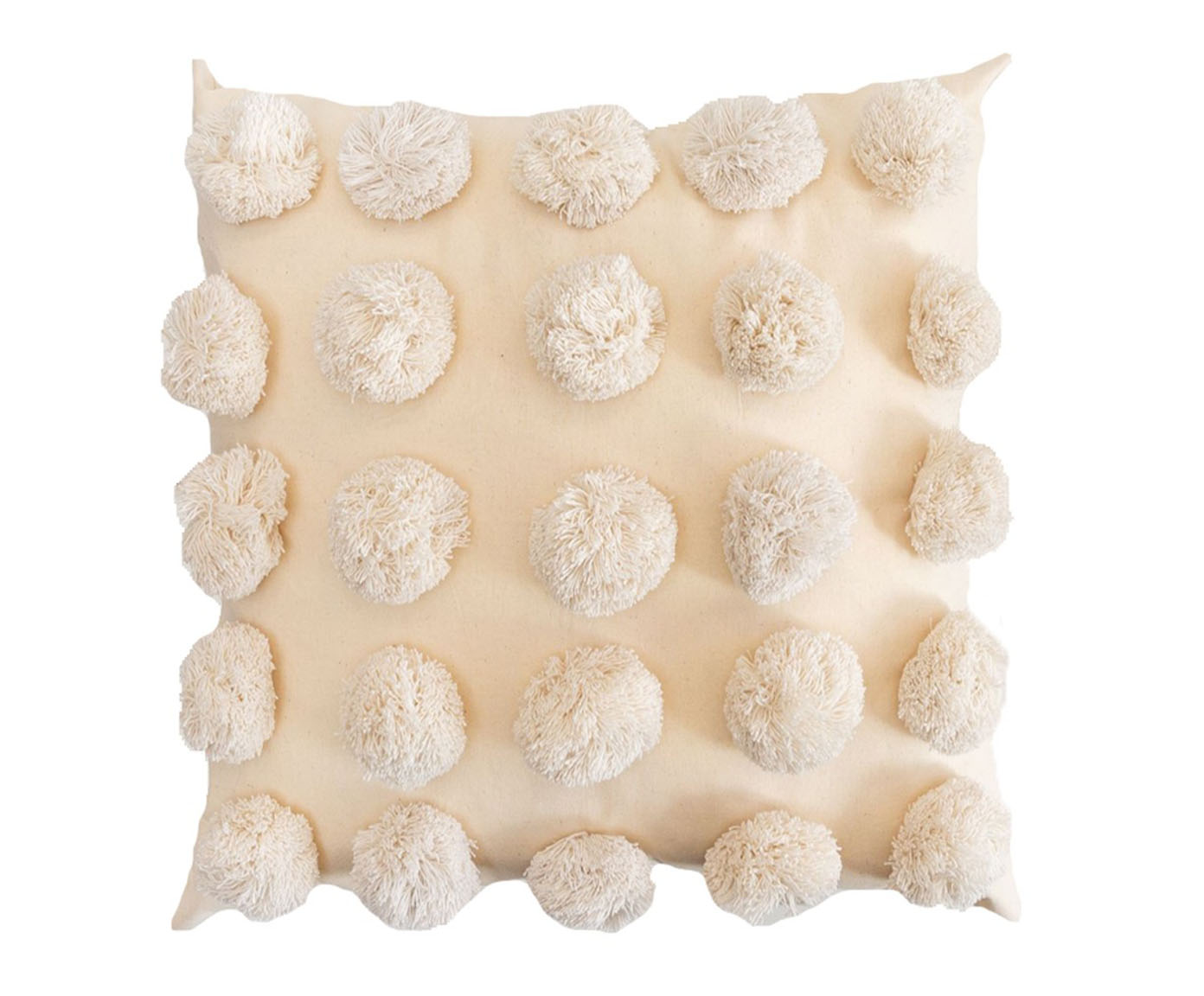 Almofada Pompons Handmade Creme image number 0