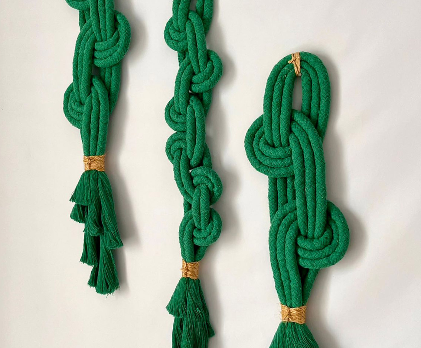 Trio de Adornos Curve, Chain & Style - Verde Bandeira - image 1
