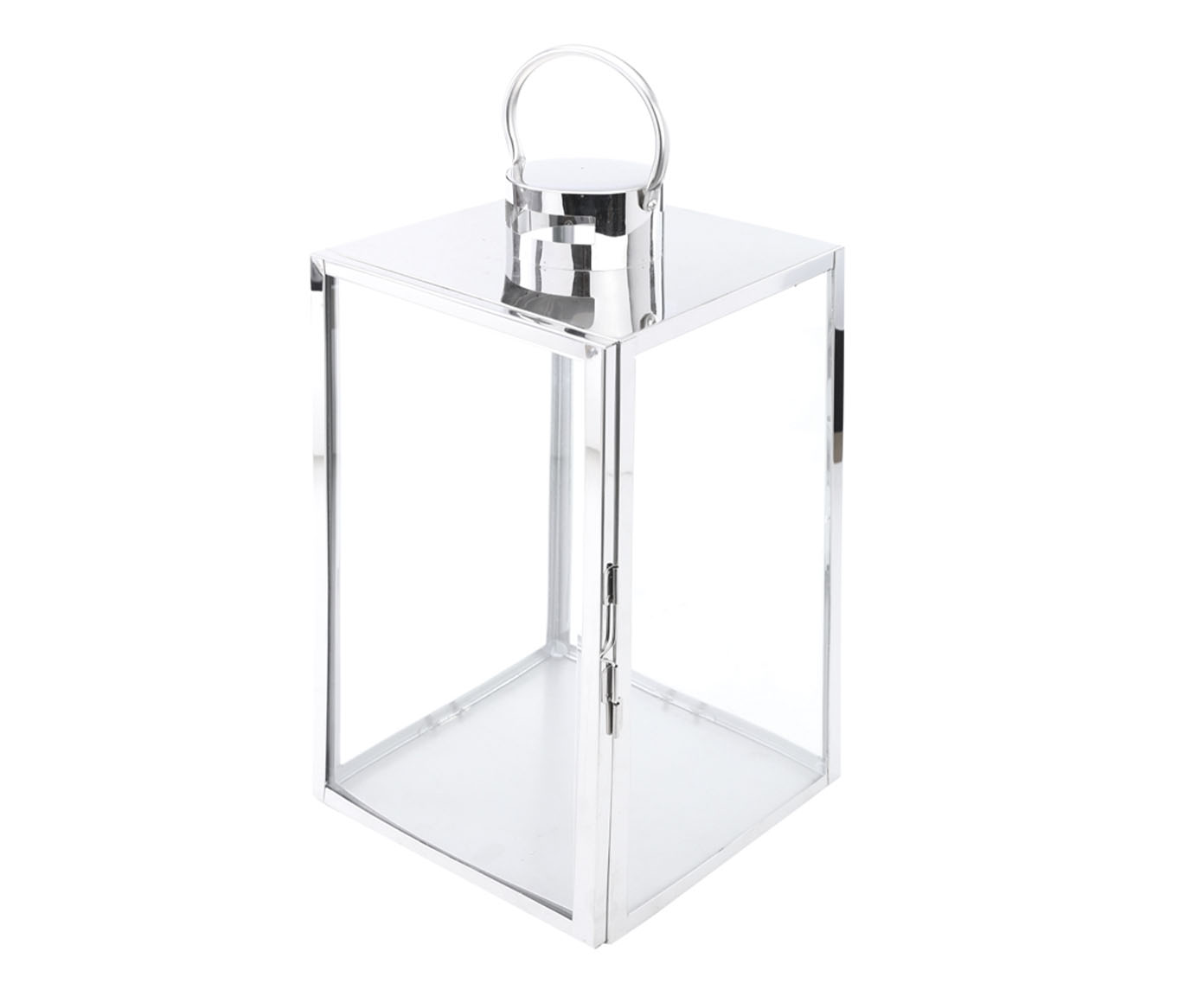 Lanterna para Vela Grande em Metal Prateado - image 0