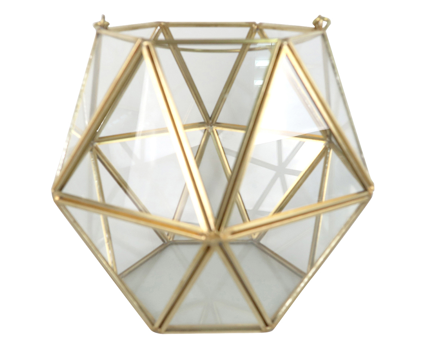 Vaso Pavuna - Transparente e Dourado image number 0