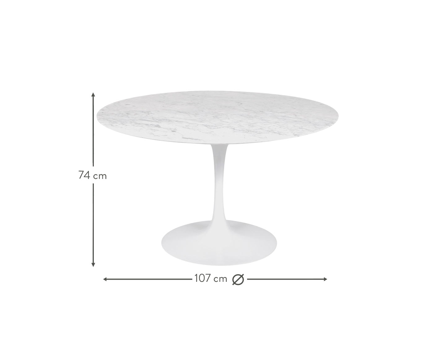 Mesa Saarinen Redonda Carrara Base Branca image number 5