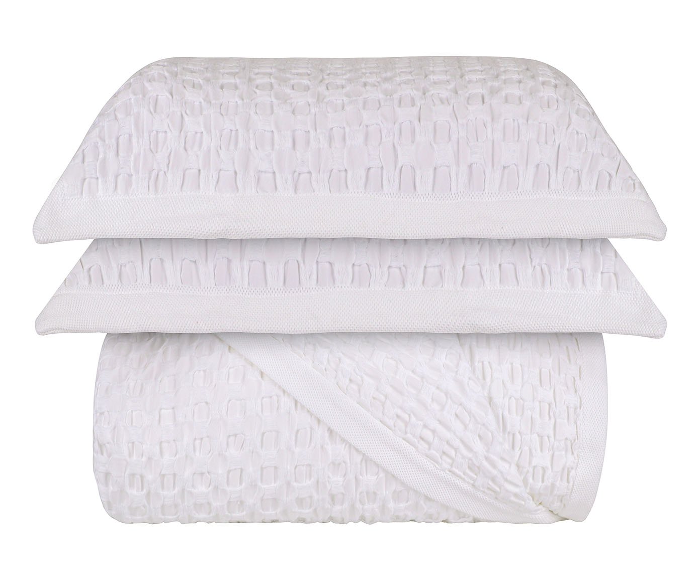 Jogo de Cobre-Leito Acetinado Jacquard Braga Branco 300 Fios - image 0