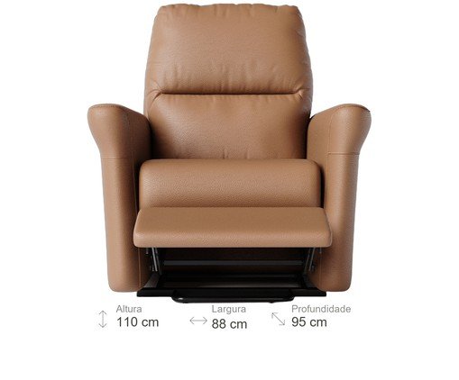 Poltrona Blend sem Lift Couro Brown image number 6