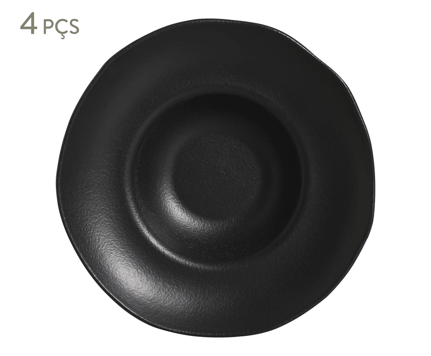 Jogo de Pratos para Massa Org&acirc;nico Preto Matte Preto - image 0