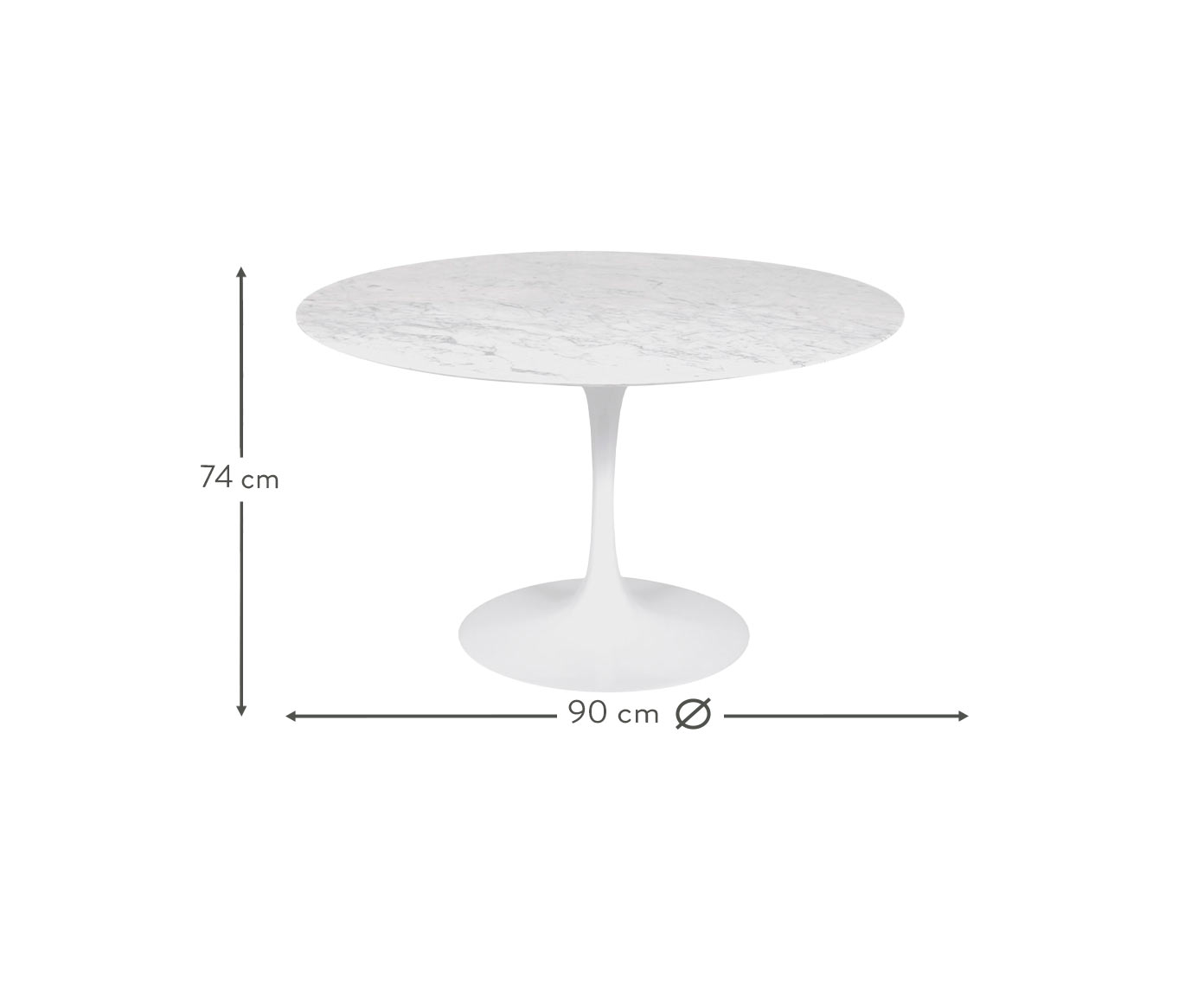 Mesa Saarinen Redonda Carrara Base Branca image number 4