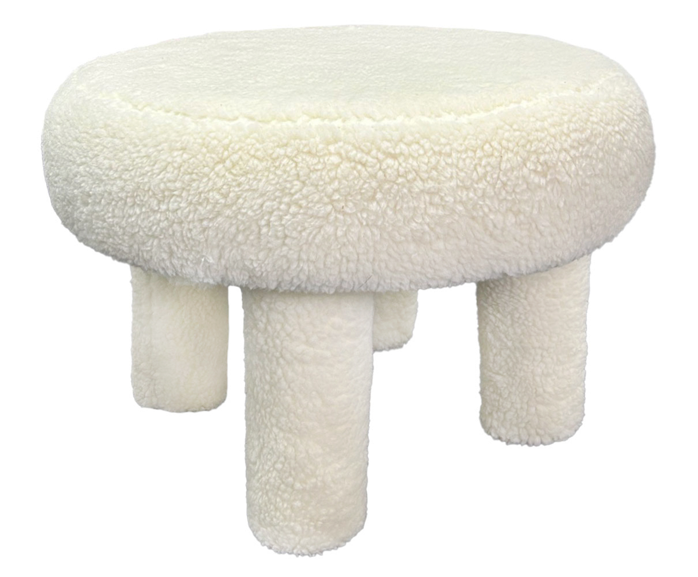 Puff Redondo Bold em Boucl&eacute; Off-White - image 0