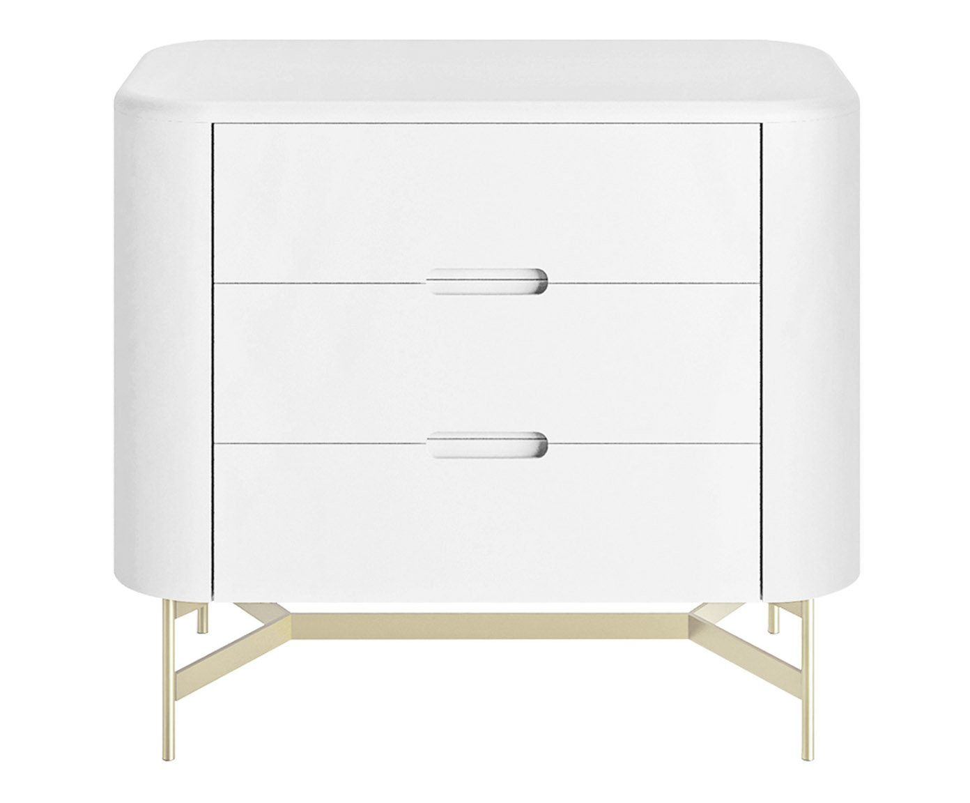 Mesa de Cabeceira Greyz Branco e Champanhe - image 0