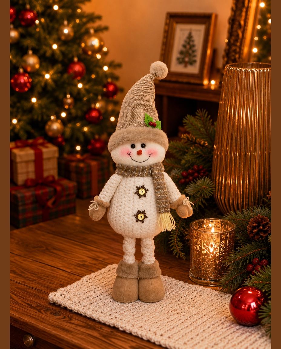 Boneco de Neve Gorro La&ccedil;o Champanhe - image 1