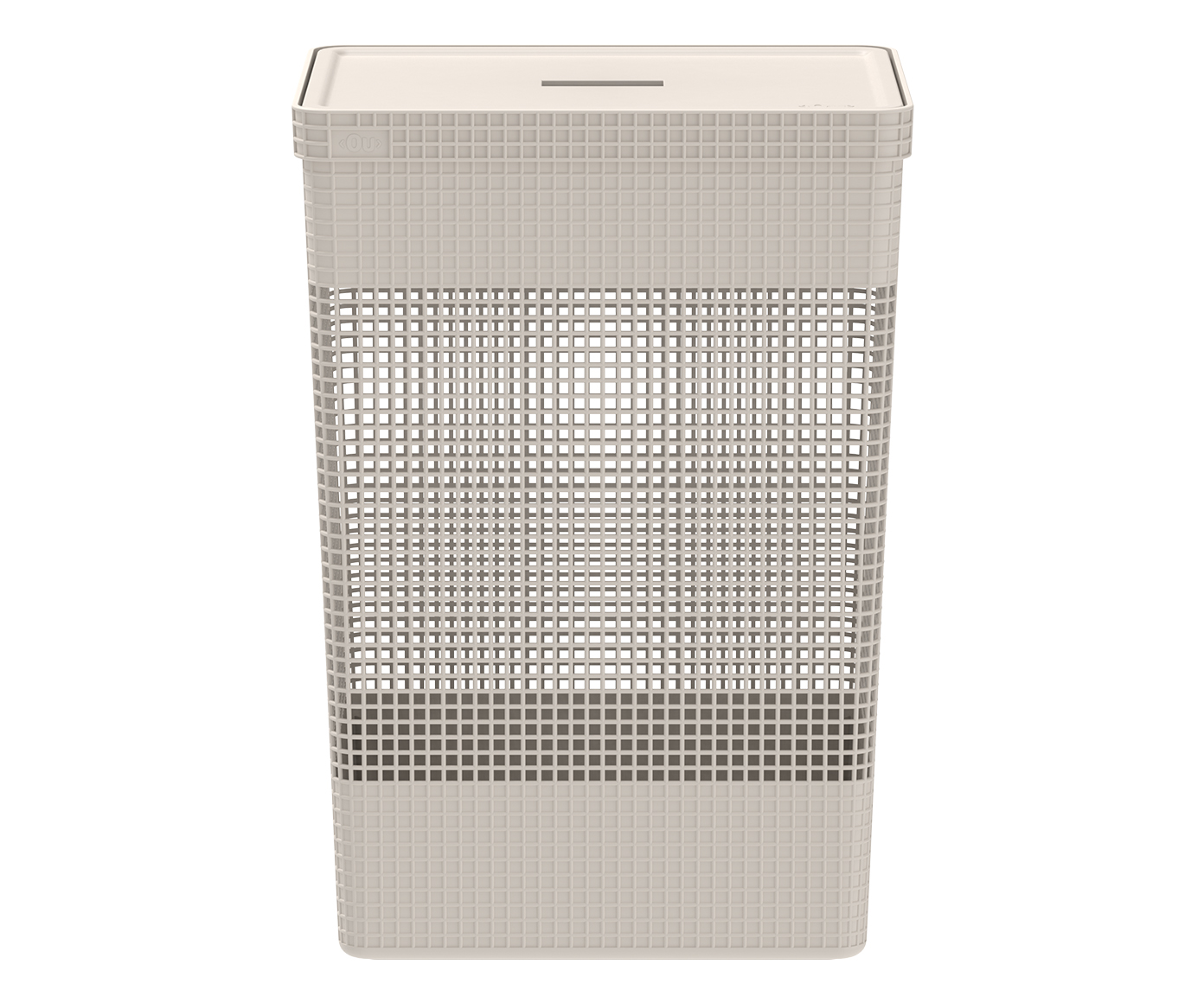 Cesto de Roupas com Tampa Grid Creme image number 0