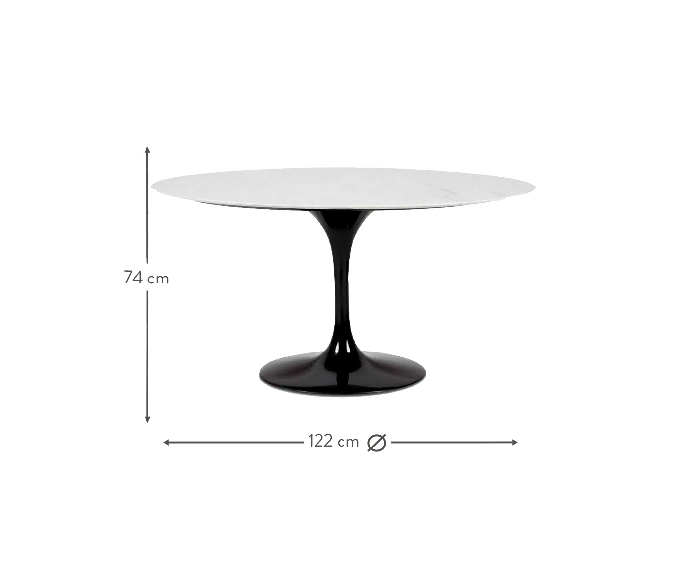 Mesa Saarinen Oval Carrara Base Preta image number 5
