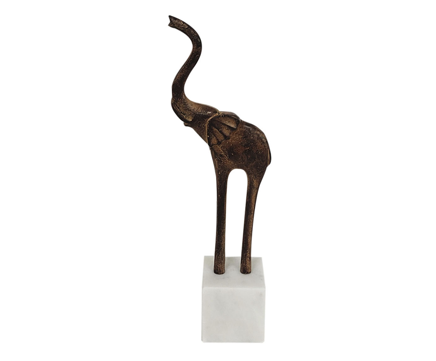 Adorno Elefante com Base em M&aacute;rmore II - Bronze - image 0