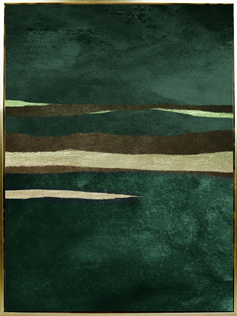 Quadro Canvas Abstrato Verde e Bege Amaz&ocirc;nia B image number 0