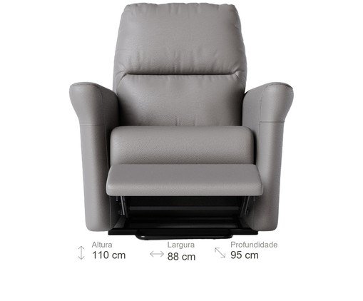 Poltrona Blend sem Lift Couro Cinza image number 5