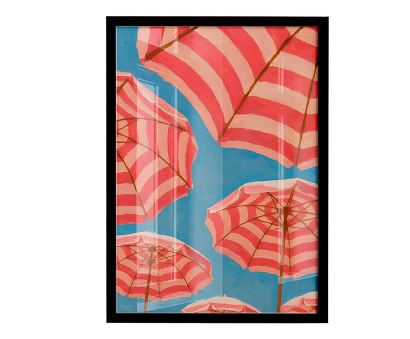 Quadro Rosa No Azul com Moldura Preto image number 0