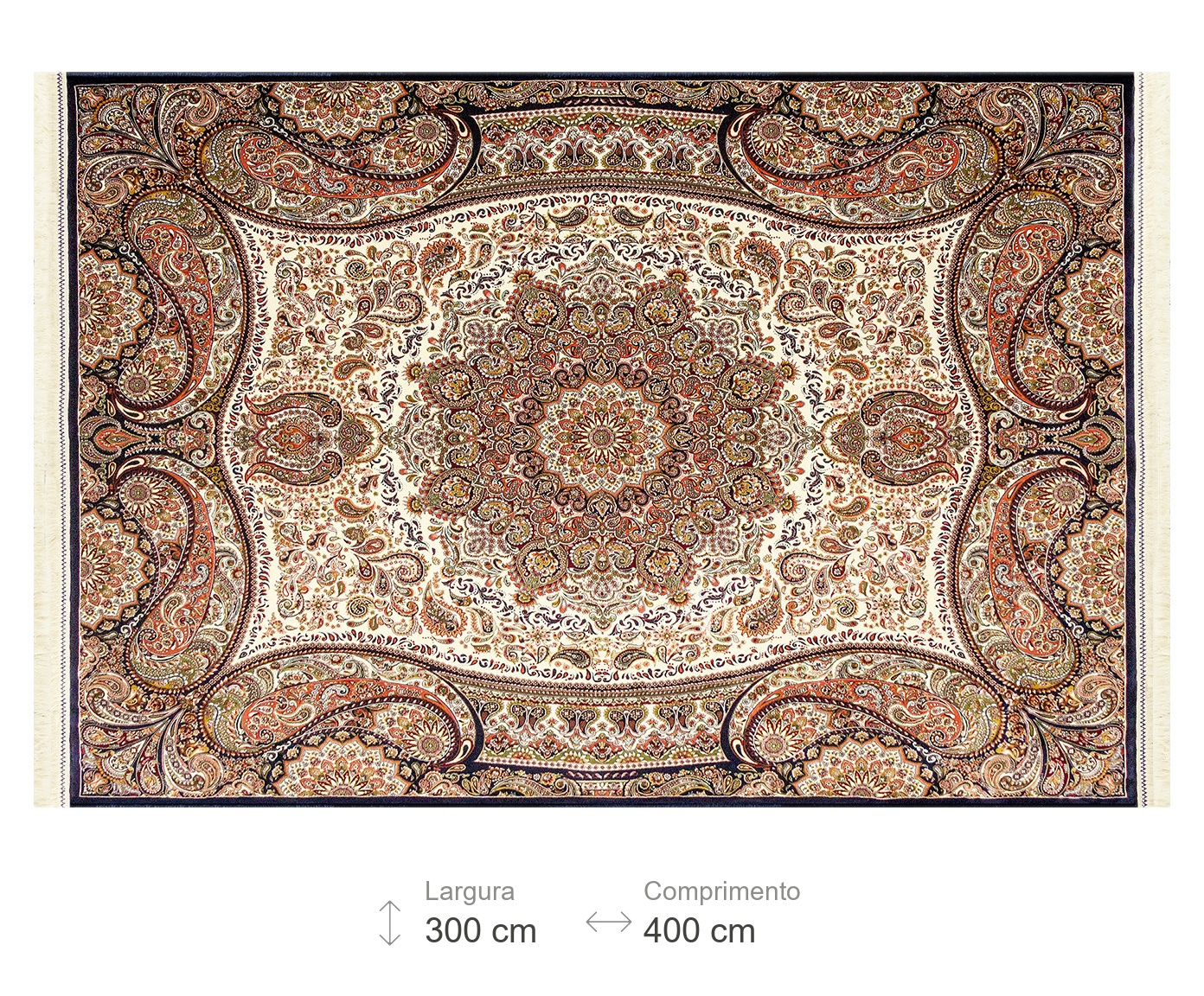 Tapete Turco Hasankeyf Creme e Navy image number 2