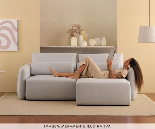 Sof&aacute; Retr&aacute;til Seno I em Veludo Cru image number 1