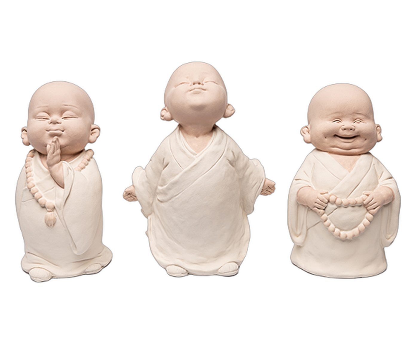 Escultura Monge Funny Bege image number 0