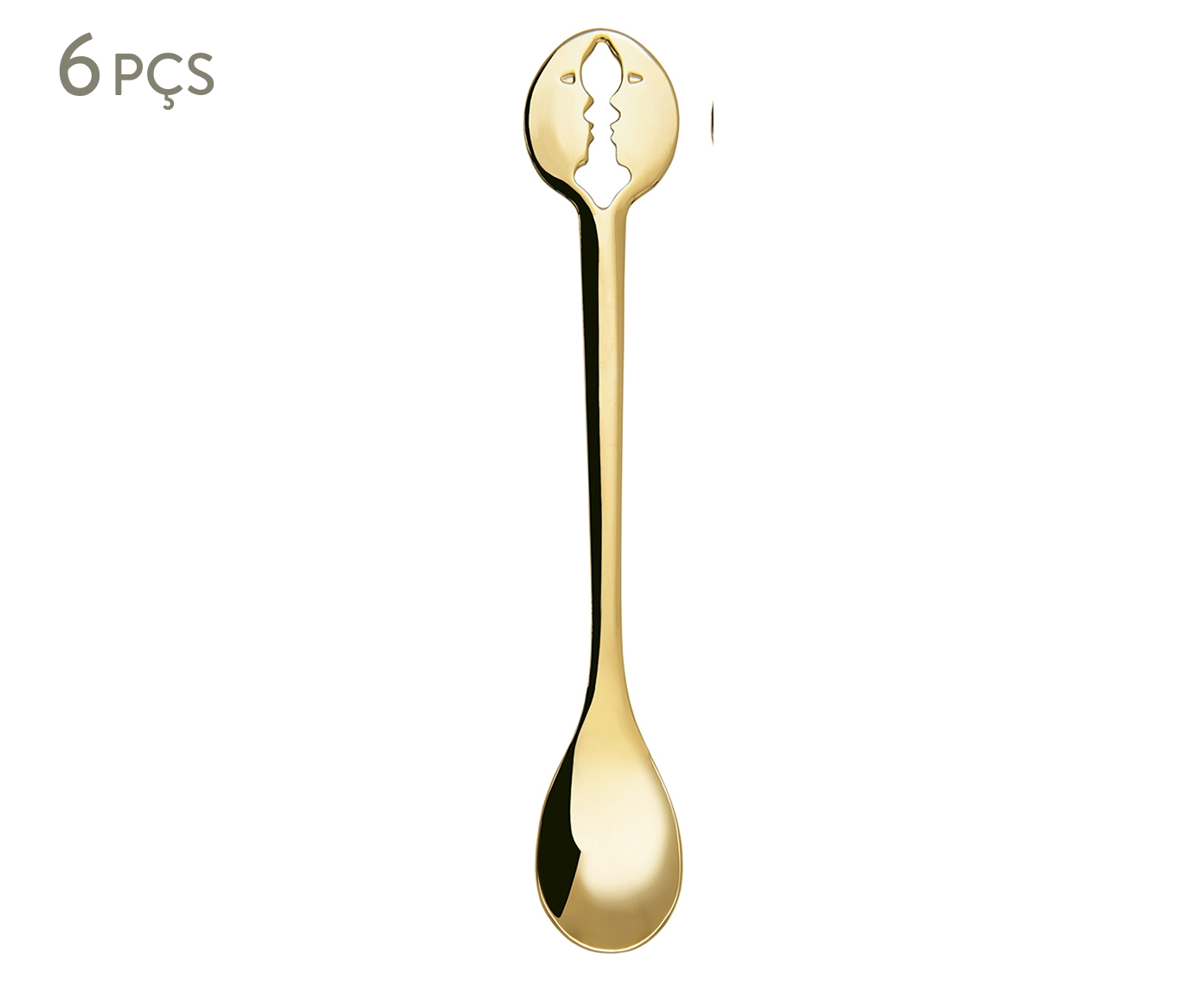 Jogo de Colheres para Caf&eacute; em Inox Cucchiaino Moka Kiss Gold - image 0
