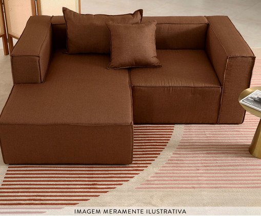 Sof&aacute; 2 M&oacute;dulos Chaise Mensa Terracota image number 1