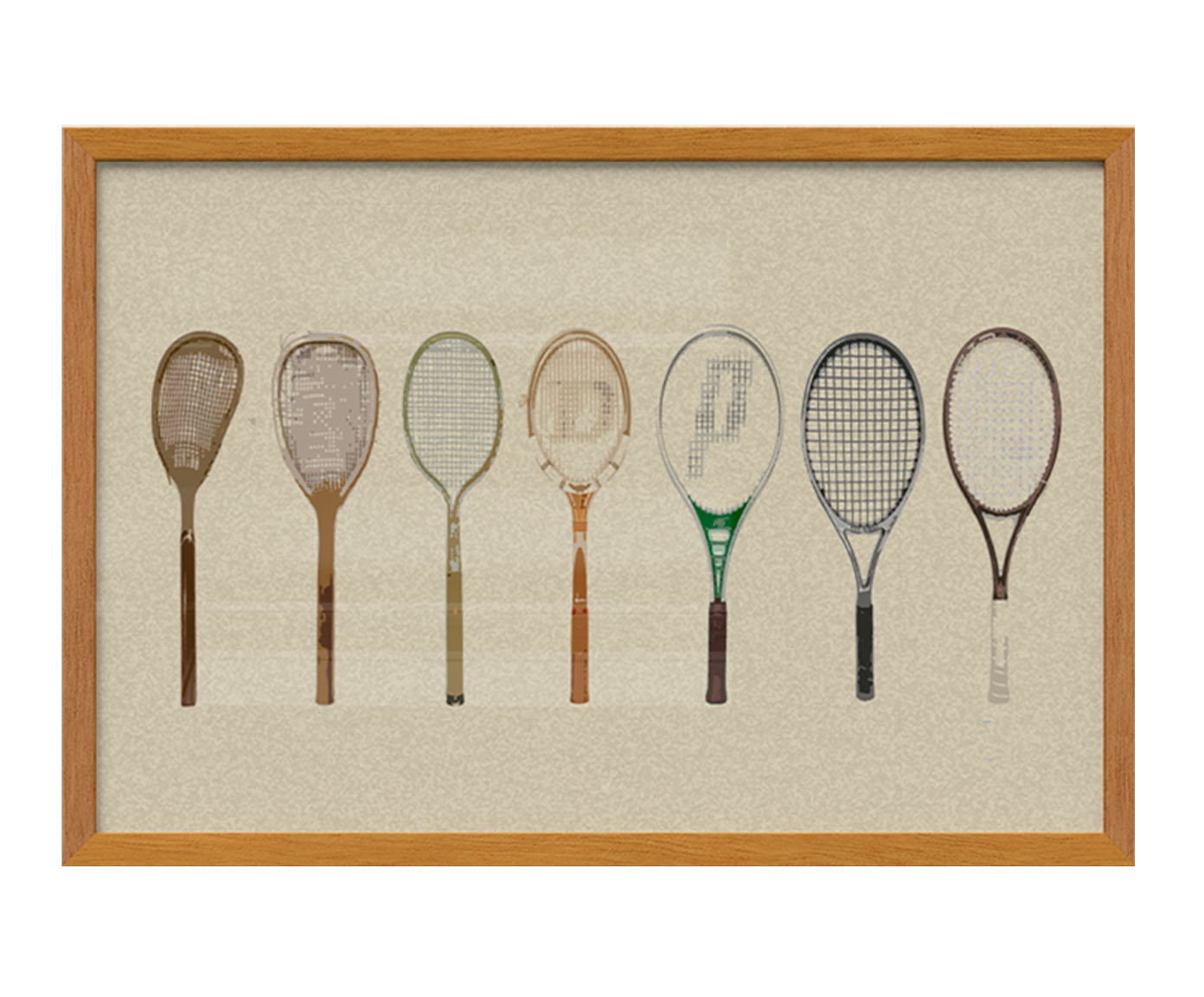 Quadro Raquetes com Moldura em Madeira image number 0