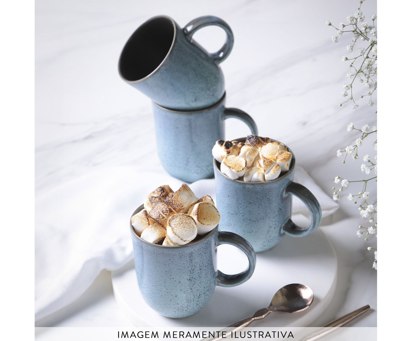 Jogo de Canecas Coup Stoneware Breeze Azul Claro image number 4